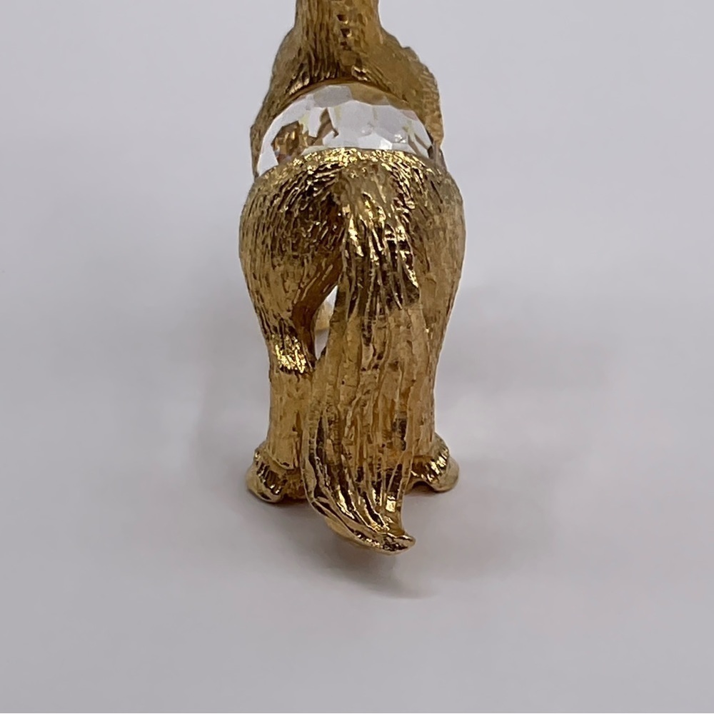 Vintage Unicorn Miniature Faceted Crystal Belly Gold Plated Metal 1983 IFS Figur - Picture 9 of 10